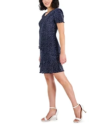 Connected Petite Dot-Print Fit & Flare Dress