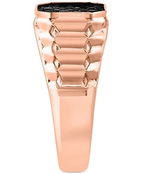 Effy Men's Ruby Cluster Ridge Texture Ring (1-1/20 ct. t.w.) in 14k Rose Gold-Plated Sterling Silver