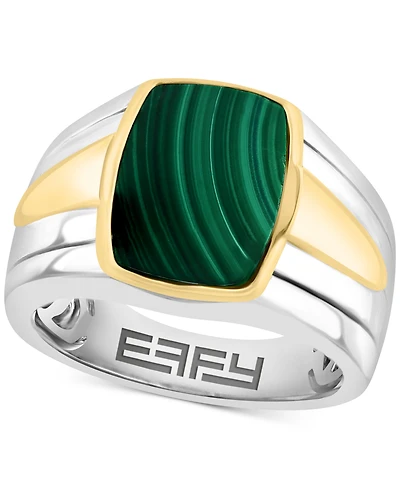 Effy Men's Malachite Ring in Sterling Silver & 14k Gold-Plate