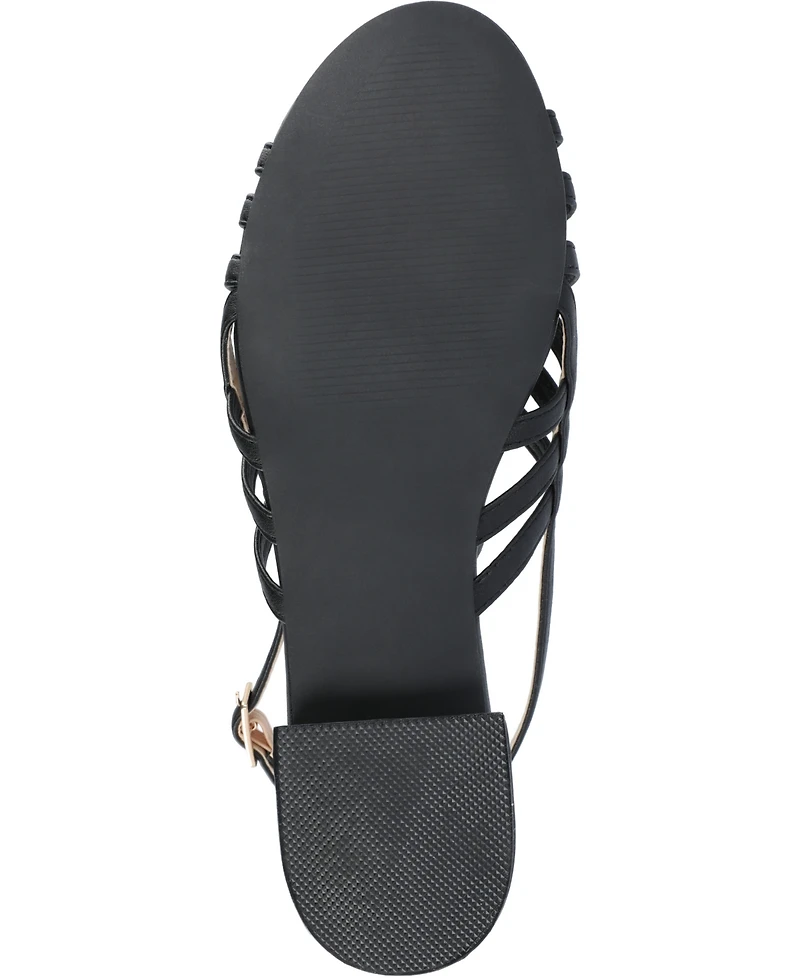 Journee Collection Women's Cassandra Woven Slingback Flat Sandals