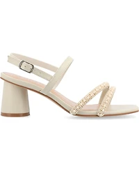 Journee Collection Women's Lornnah Beaded Strap Heeled Sandals