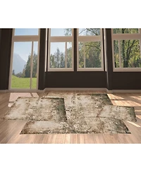 Km Home Axis Abstract 3'3" x 4'10", 5'1" x 7'5", 8' x 10' Area Rug Set, 3 Piece