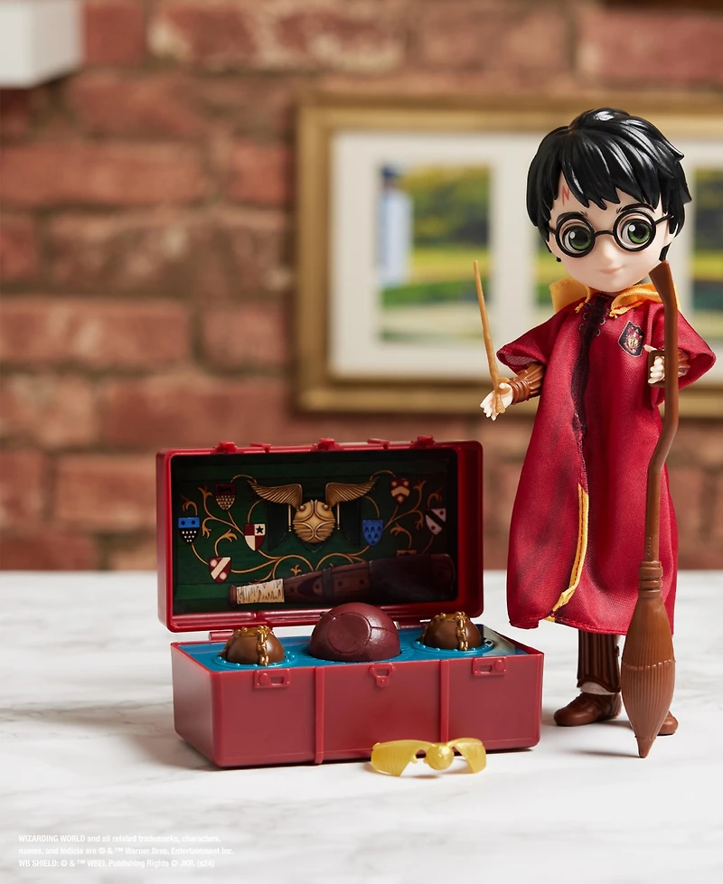 Harry Potter, 8" Harry Potter Quidditch Doll Gift Set with Robe and 9 Doll Accessories, 11 Pieces