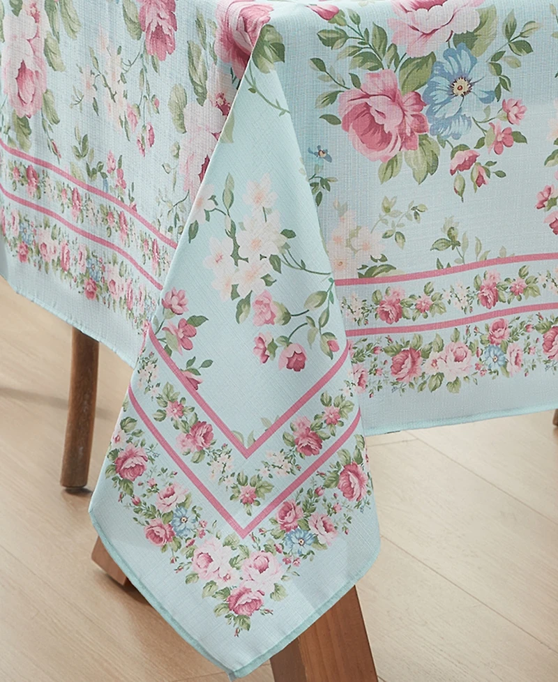 Vintage-Like Floral Garden Tablecloth, 52" x 70" Rectangle