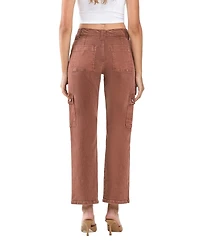 Vervet Women's High Rise Cargo Straight Jeans