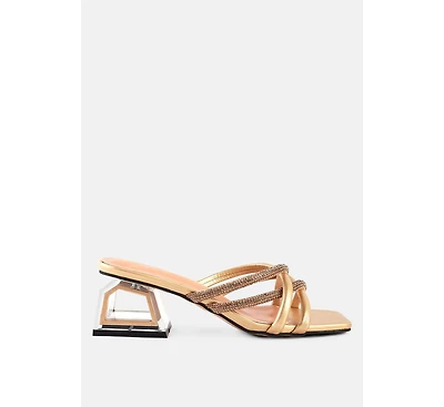 Parisian Cut Rhinestone Embellished Strap Sandals