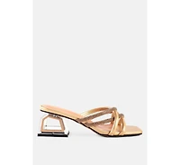 Parisian Cut Rhinestone Embellished Strap Sandals