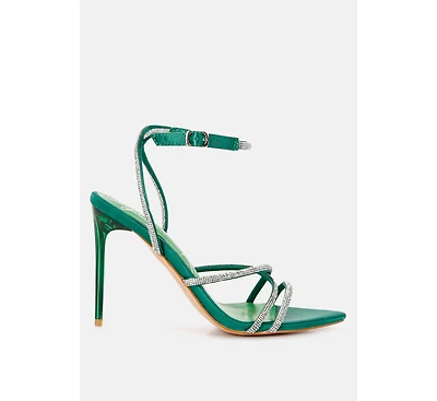 Dare Me Rhinestone Embellished Stiletto Sandals