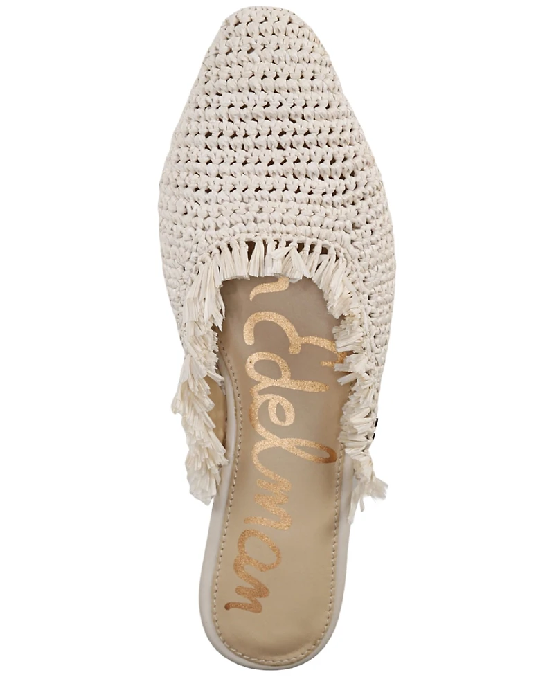 Sam Edelman Women's Reeta Fringe Raffia Flat Mules