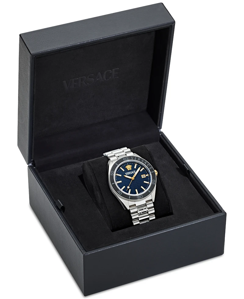 Versace Men's Swiss Stainless Steel Bracelet Watch 42mm