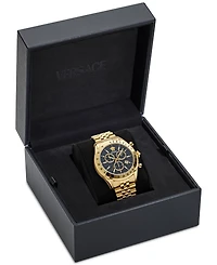 Versace Men's Swiss Chronograph Gold Ion Plated Stainless Steel Bracelet Watch 44mm