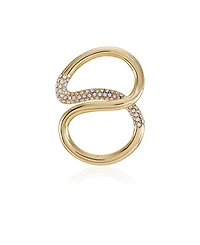Vince Camuto Gold-Tone Glass Stone Twisted Post Earrings