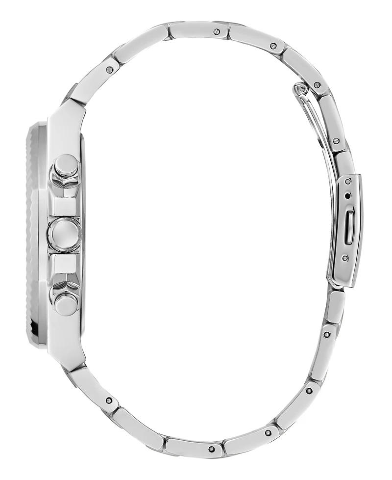 Guess Men's Analog Silver-Tone Steel Watch 44mm