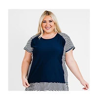 Calypsa Women's Plus Size Loose Fit Adele Swim Top