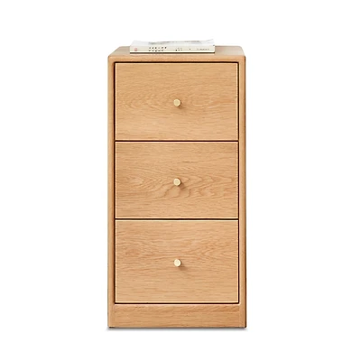 Streamdale Solid Oak Free-Standing Corner Bedside Table