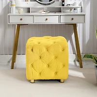 Streamdale Modern Yellow Upholstered Ottoman with End Table & Footstool