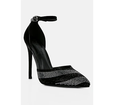 Nobles Womens Rhinestone Patterned Stiletto Sandals