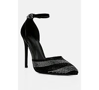 Nobles Womens Rhinestone Patterned Stiletto Sandals