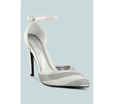 Nobles Womens Rhinestone Patterned Stiletto Sandals