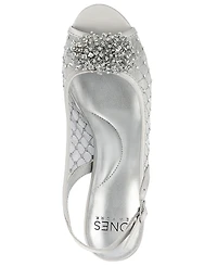 Jones New York Women's Breena Embellished Peep Toe Slingback Pumps