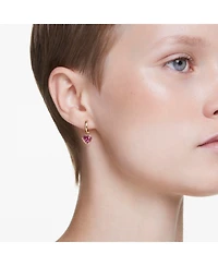 Swarovski Chroma Drop Earrings, Heart, Red, Gold-Tone Plated