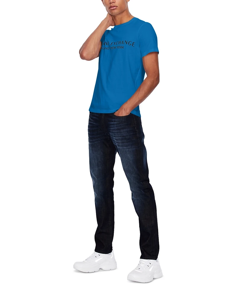 A|X Armani Exchange Men's Short-Sleeve Crewneck Milano New York Logo T-Shirt