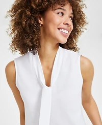Kasper Women's Sleeveless Tie-Neck Top