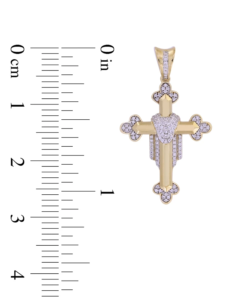 Men's Diamond Pave Ornate Cross Pendant (1/3 ct. t.w.) in 10k Gold