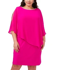 Msk Plus Size Embellished Chiffon-Overlay Dress