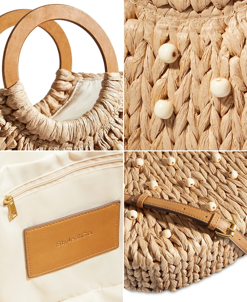 Style & Co Straw Tote Crossbody, Exclusively at Macy's