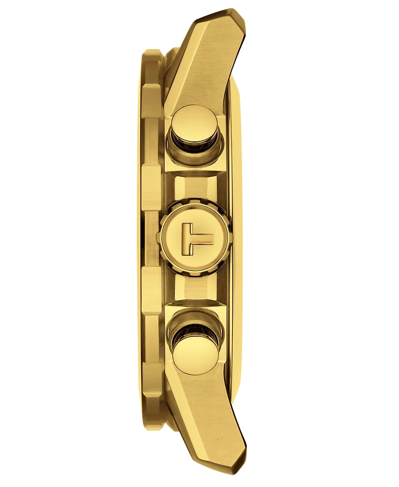 Tissot Men's Swiss Chronograph Supersport Gts Gold Pvd Stainless Steel Bracelet Watch 46mm