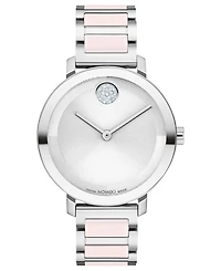 Movado Women's Swiss Bold Evolution 2.0 Blush Ceramic & Stainless Steel Bracelet Watch 34mm