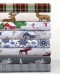 Tribeca Living Holiday Printed Cotton Flannel Extra Deep Sheet Sets