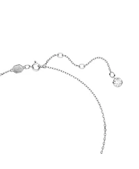 Swarovski Rhodium Plated Square Cut Color Birthstone Pendant Necklace