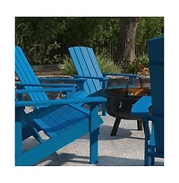 Ayala 5 Piece Outdoor Leisure Set With Of 4 Poly Resin Adirondack Chairs And Star Moon Iron Fire Pit