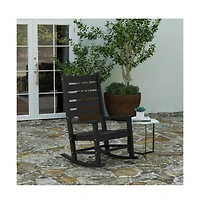 Fielder Contemporary Rocking Chair, All-Weather Hdpe Indoor/Outdoor Rocker