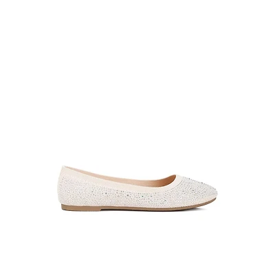 Splash rhinestones embellished ballet flats
