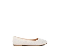 Splash rhinestones embellished ballet flats
