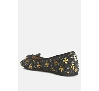 florent sequin flat bow ballerinas
