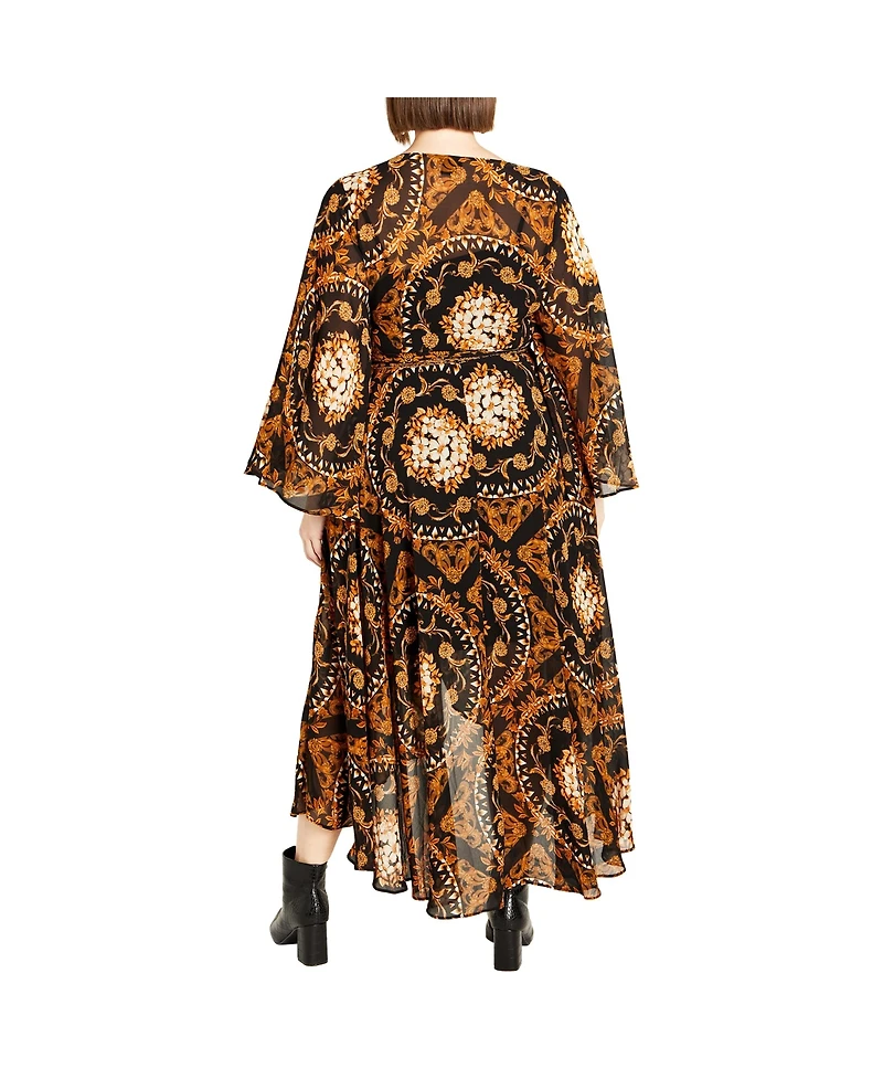 Plus Freya Placement Maxi Dress