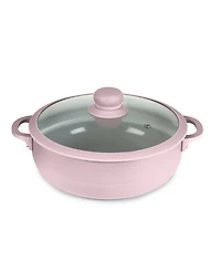 Sedona Kitchen Aluminum 3.5 Qt Caldero with Silicone Rim Glass Lid and Silicone Handle Holder