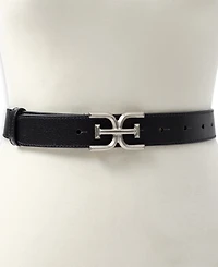 Sam Edelman Women's Slim Double-e Plaque Buckle Belt