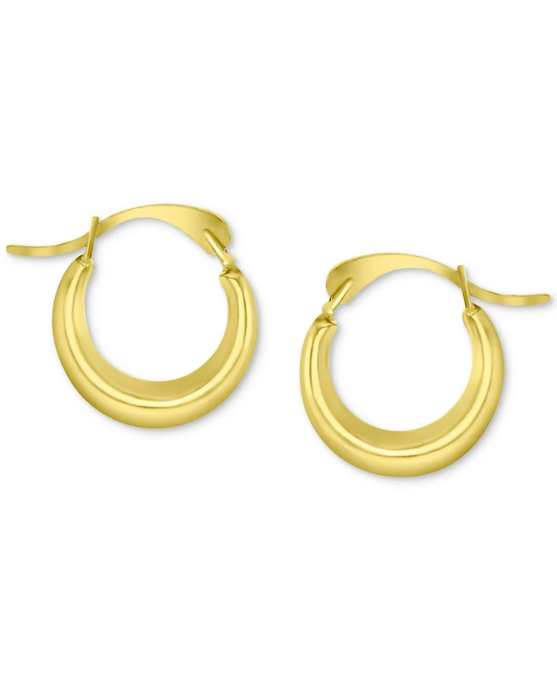 Crystal Pave Extra Small Hoop Earrings in 10k Gold, 0.45"