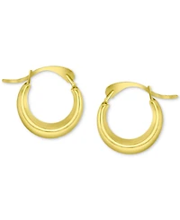 Crystal Pave Extra Small Hoop Earrings in 10k Gold, 0.45"