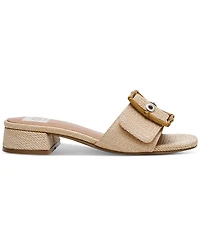 Dv Dolce Vita Women's Niece Raffia Block-Heel Buckle Slide Sandals