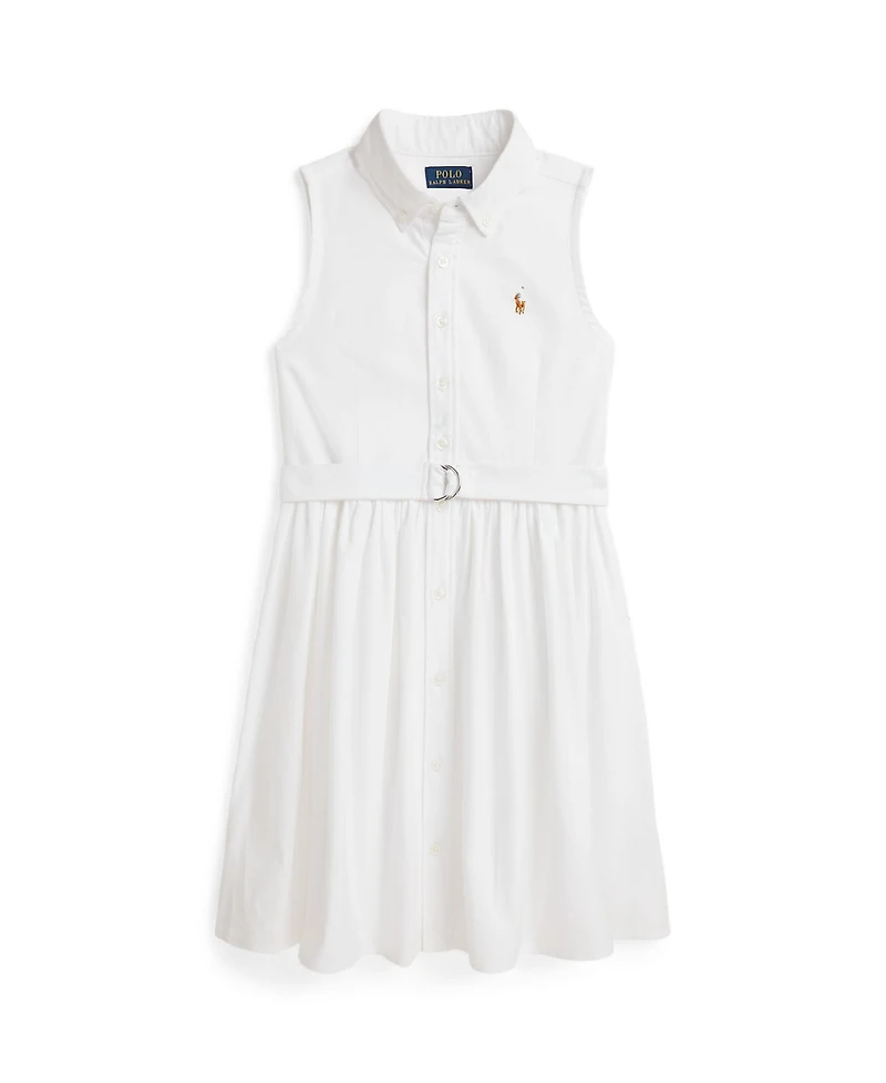 Polo Ralph Lauren Big Girls Belted Cotton Oxford Shirtdress
