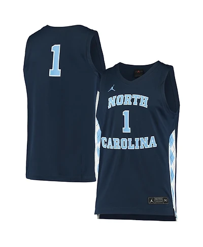 Men's and Women's Jordan #1 Navy North Carolina Tar Heels Replica Basketball Jersey