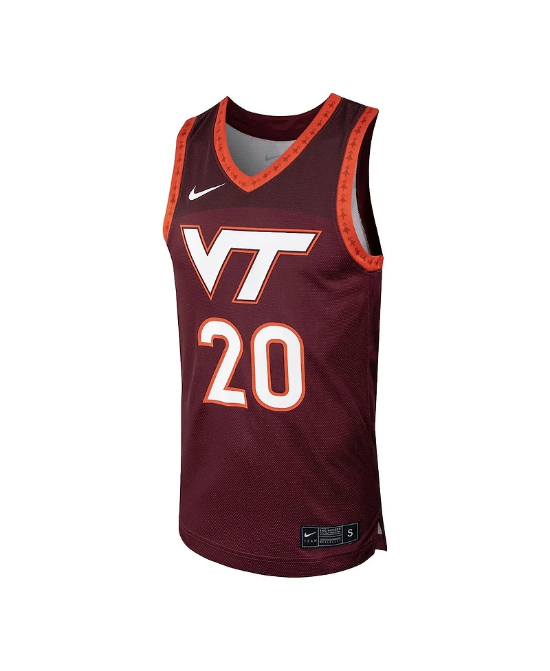 Men's Nike #20 Maroon Virginia Tech Hokies Replica Basketball Jersey