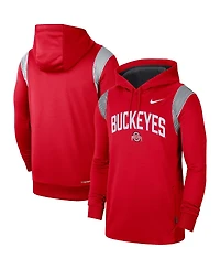 Men's Nike Scarlet Ohio State Buckeyes 2022 Game Day Sideline Performance Pullover Hoodie