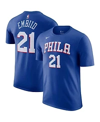 Men's Nike Joel Embiid Royal Philadelphia 76ers Icon 2022/23 Name and Number T-shirt